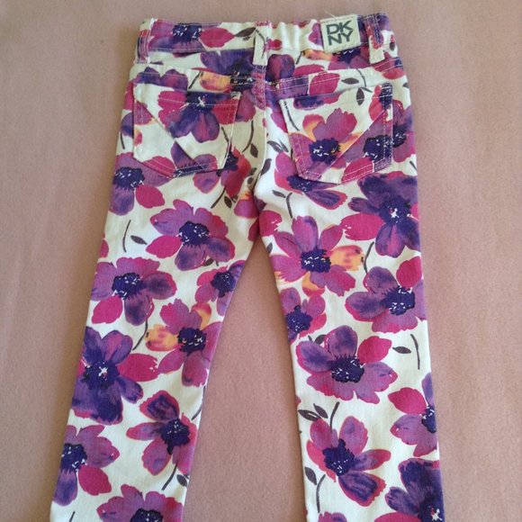 DKNY Rockers Girls' Floral Jeans, Sz. 6 - Picture 2 of 10